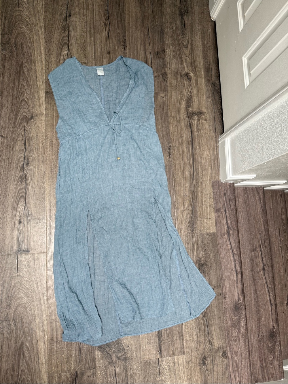 Light Blue Sleeveless V-Neck Cover Up Dress